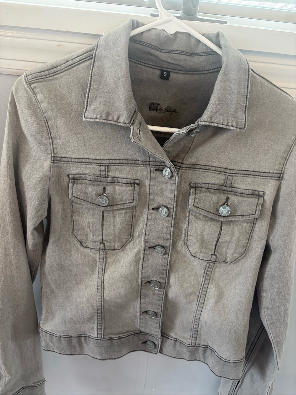 Kut from the Kloth Women's Light Grey Denim Jacket